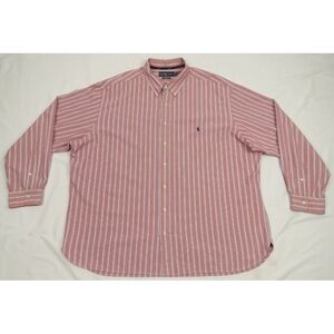 Ralph Lauren Polo Pony Striped Big & Tall Long Sleeve Button Down Shirt 3XB